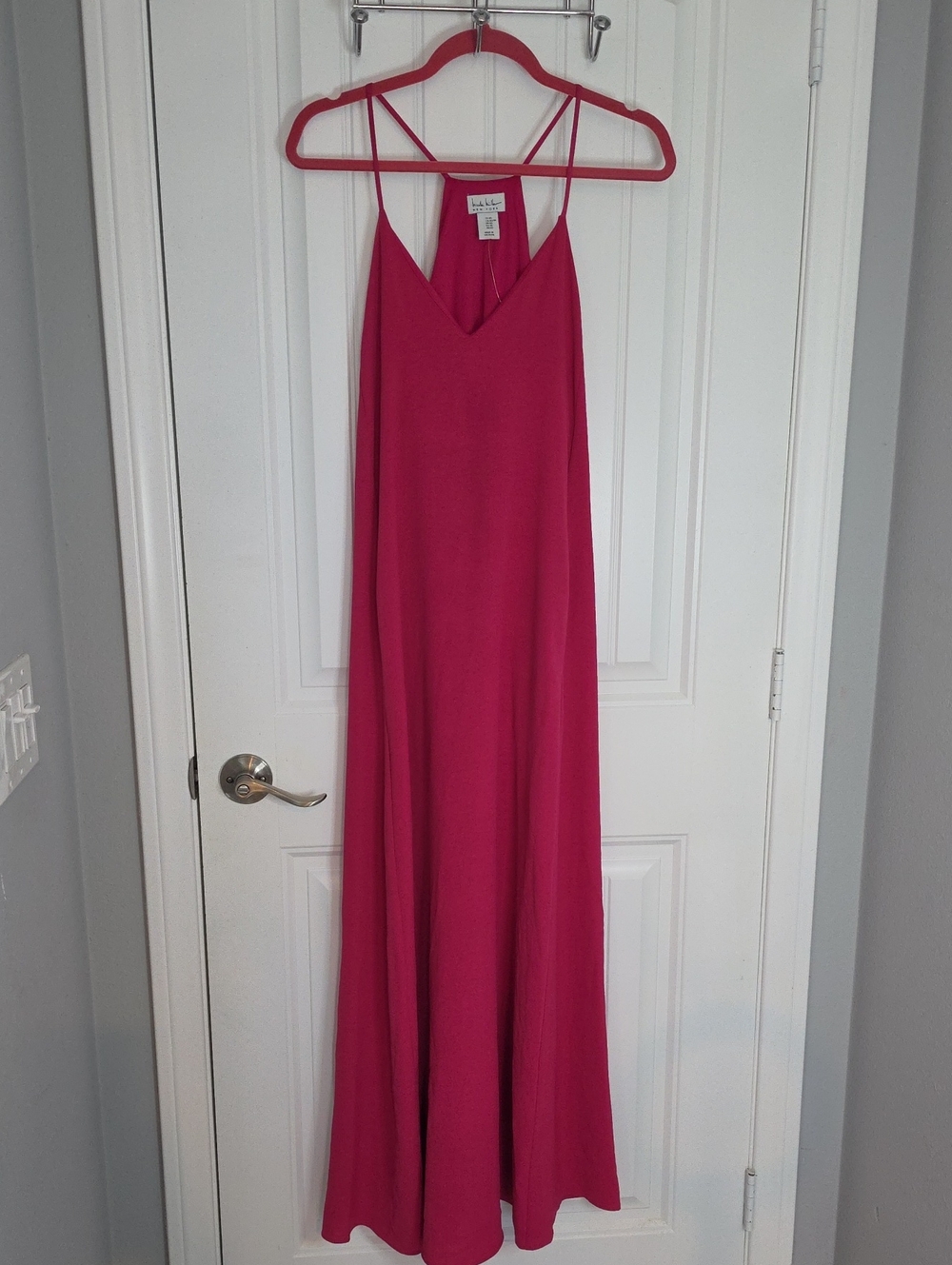 New Nicole Miller Hot Pink Maxi Dress